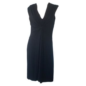 NWT Calvin Klein Black Twist Front V-Neck Dress